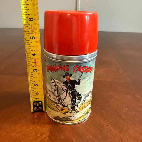 1954 Hopalong Cassidy Thermos for Lunch Box Vintage Lunchbox Bottle FLAW READ - Picture 1 of 15